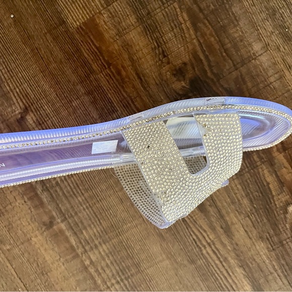 Nordstrom Women's Rhinestone Slide Sandals - Silver - Picture 4 of 4